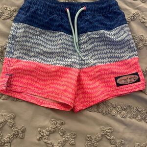 Vineyard Vines Blue and Pink Patterned Swim Shorts